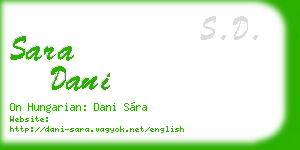 sara dani business card