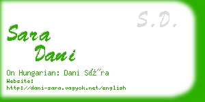 sara dani business card